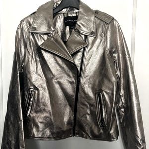 🛑 Who What Wear Silver Moto Jacket - Size S NWOT